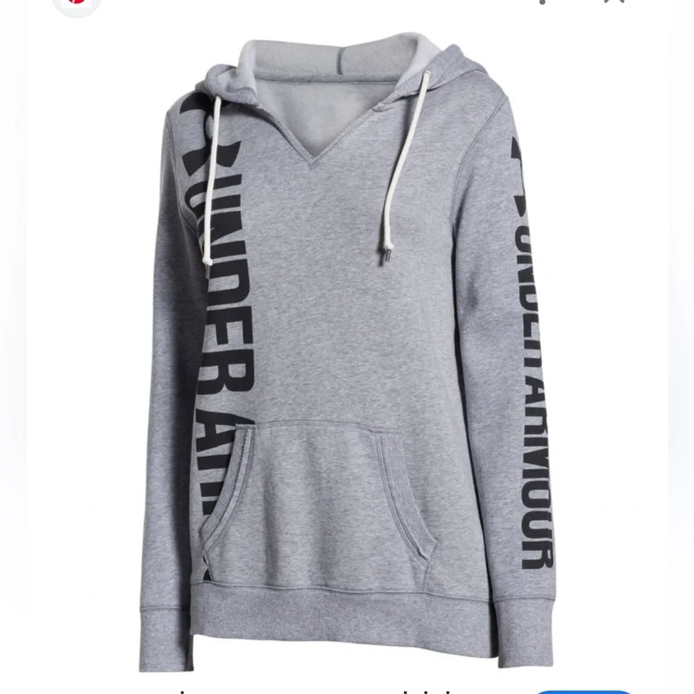 Under Armour  Gray Hoodie with Black Logo - Picture 2 of 11